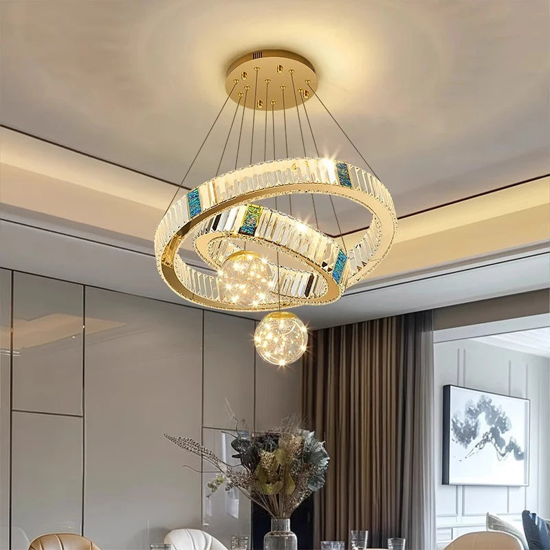 Decoración del hogar, lámparas colgantes, candelabros de cristal de lujo para sala de estar, lámparas colgantes para dormitorio, lámparas de techo, iluminación interior.