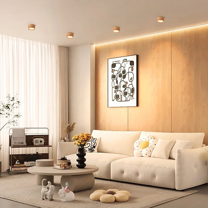 Lámpara de techo de madera GX53 de 220 V para decoración de interiores, iluminación de sala de estar, pasillo, luces LED empotradas para dormitorio de calle.