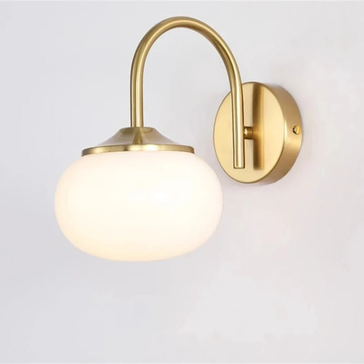 Lámpara de pared moderna con bola de cristal rosa y blanco color crema, elegante lámpara de pared para sala de estar, dormitorio, cocina y tienda.