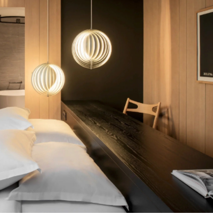 Lámparas colgantes LED circulares giratorias de madera Wabi-sabi para balcón, sala de estar, dormitorio, decoración del hogar, accesorio de iluminación.