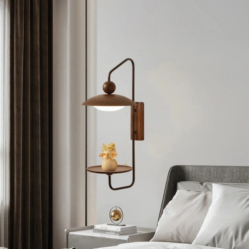Lámpara de pared LED moderna y práctica de metal negro para sala de estar, dormitorio, aplique creativo, lámpara Art Deco