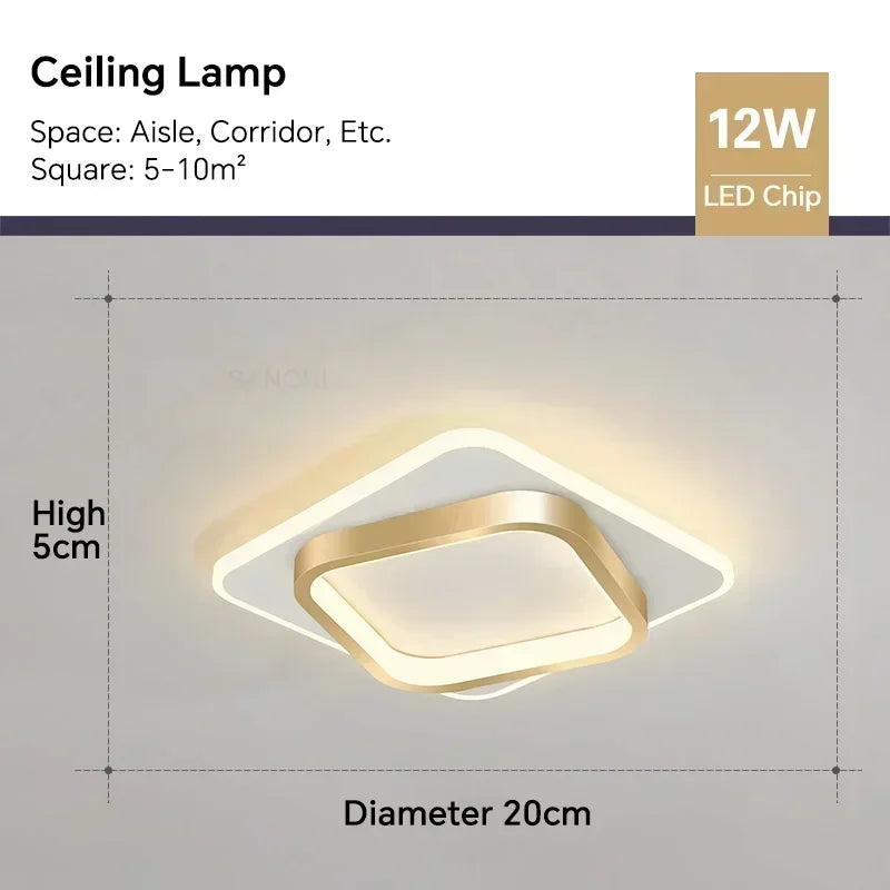 Lámpara de techo LED moderna para pasillo, sala de estar, comedor, dormitorio, pasillo, balcón, decoración del hogar, iluminación interior