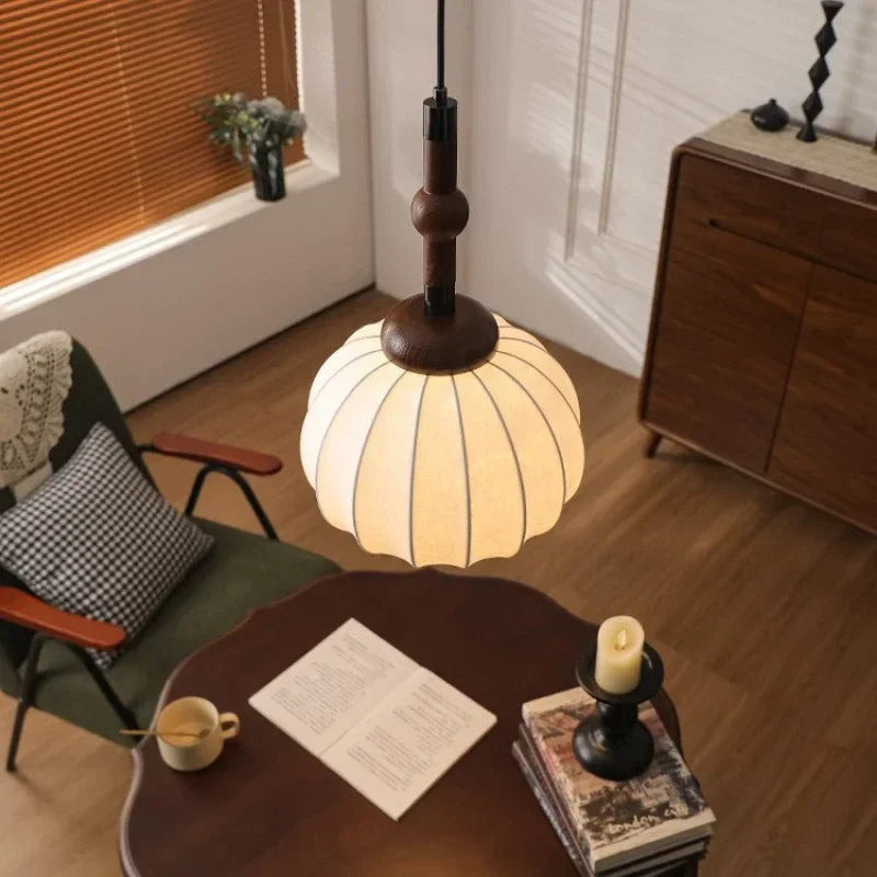 Lámpara colgante de seda estilo japonés moderno SANDYHA, elegante lámpara colgante para dormitorio, sala de estar, comedor, ambiente de hogar