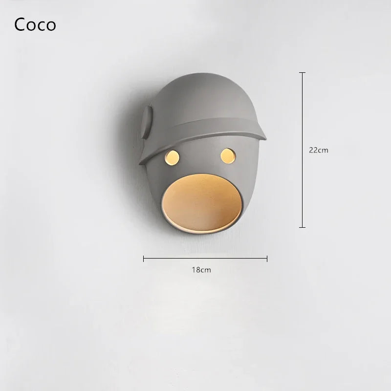 Lámpara de pared Moooi Joker, de diseño holandés, para dormitorio, mesita de noche, pasillo, fondo, escalera, máscara, decoración del hogar, iluminación LED de resina.