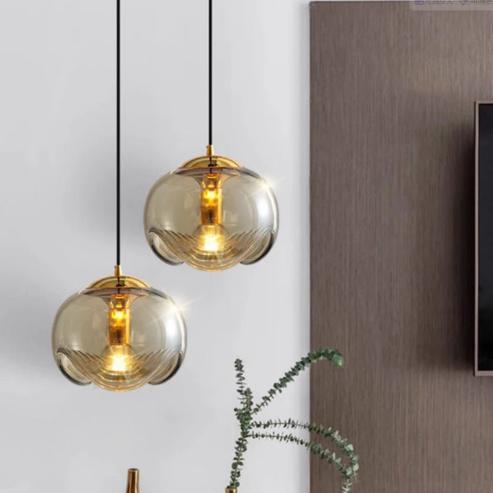 Lámpara colgante moderna de cristal para el hogar, sala de estar, lámpara de techo, decoración de cama, luminaria de suspensión LED