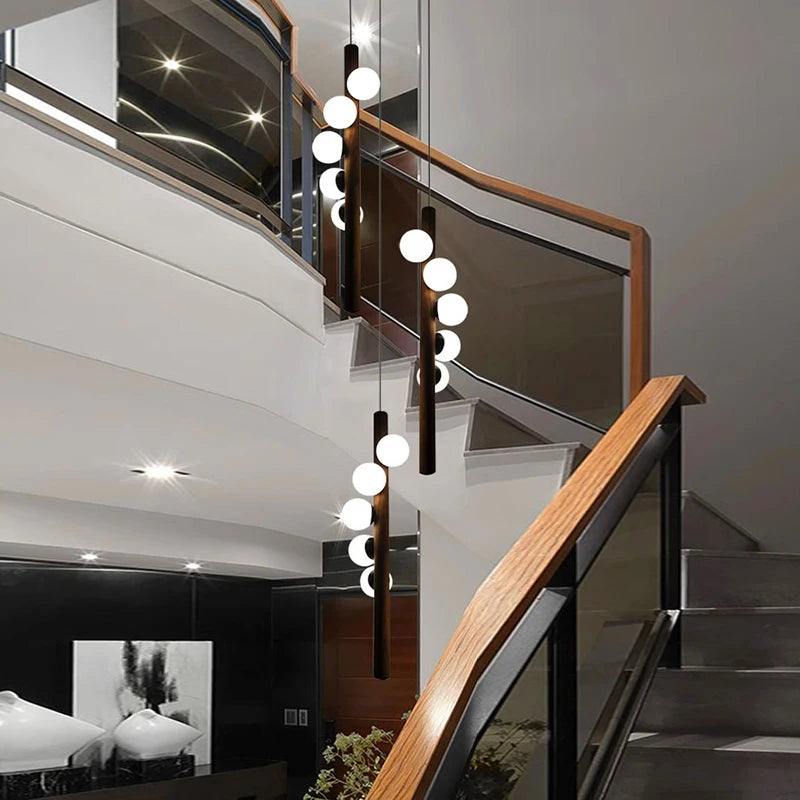 Lámparas colgantes LED modernas para decoración del hogar, lámparas colgantes para escaleras, lámparas colgantes para sala de estar, iluminación interior