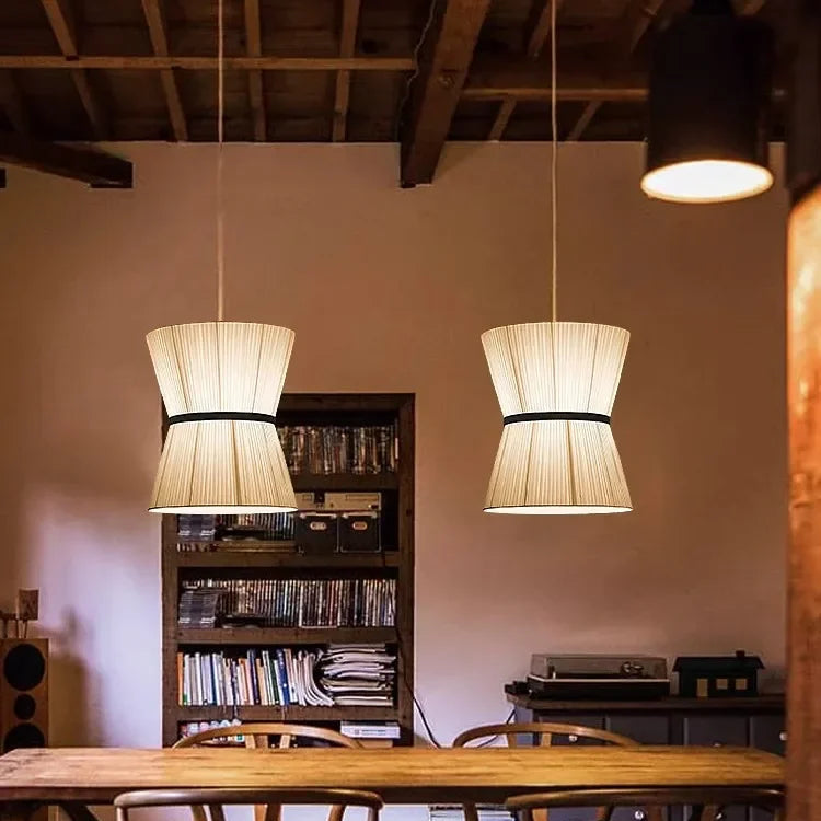 Lámpara de araña de tela japonesa moderna Wabi Sabi para sala de estar, comedor, dormitorio, decoración nórdica, luces colgantes para el hogar, accesorios de iluminación interior.