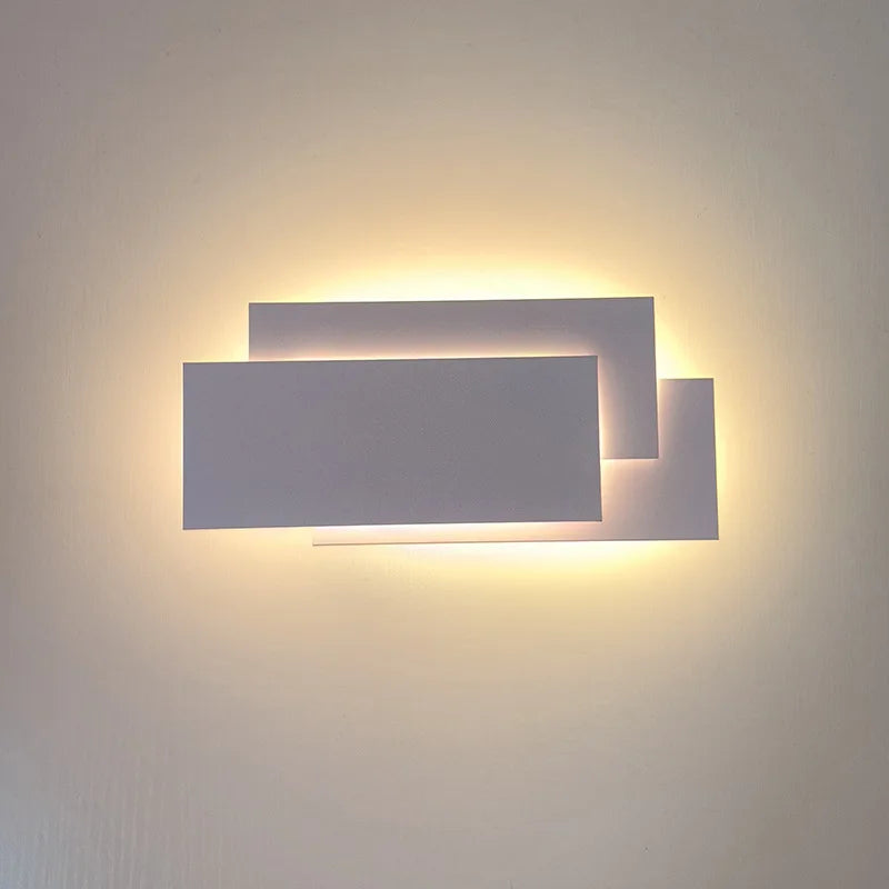Lámpara de pared LED apilada de tres capas, moderna iluminación de noche, creativas luces de pared LED rectangulares para sala de estar, pasillo, aplique
