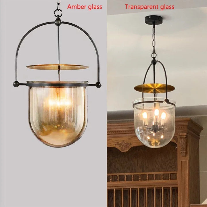 Lámpara colgante de cristal escandinavo, lámpara de techo vintage para comedor, bar y dormitorio.