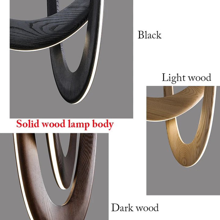 Lámparas colgantes LED de madera modernas en forma de U para interiores, sala de estar, vestíbulo, cocina, isla, comedor, sala de estar y oficina.