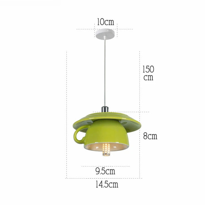 Lámpara colgante de cerámica con forma de taza, lámpara de techo moderna, lámpara colgante para cocina, comedor, bar, cafetería, decoración del hogar, accesorios de iluminación LED.
