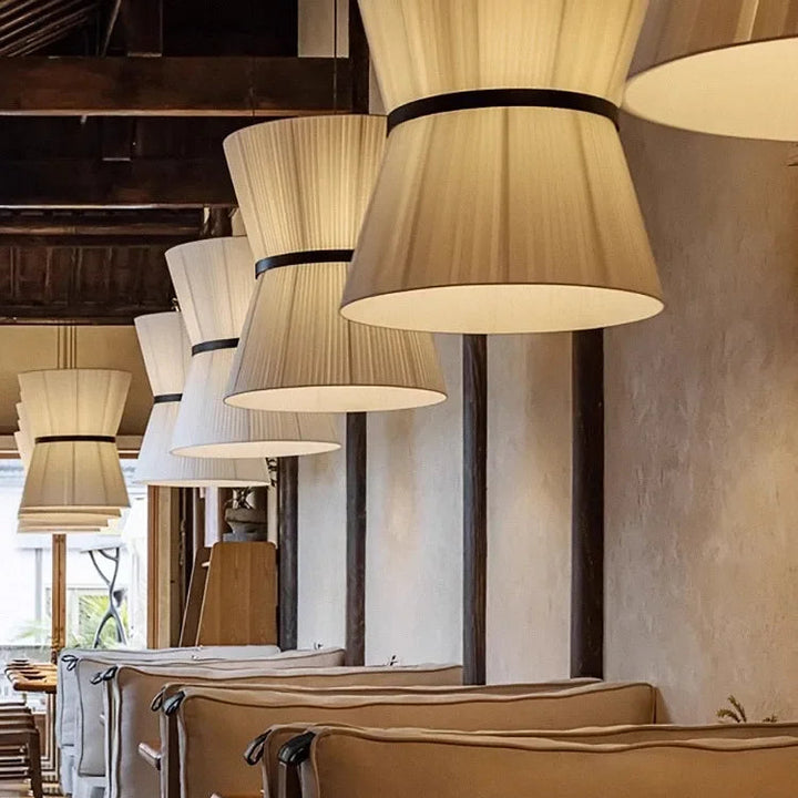 Lámpara de araña de tela japonesa moderna Wabi Sabi para sala de estar, comedor, dormitorio, decoración nórdica, luces colgantes para el hogar, accesorios de iluminación interior.