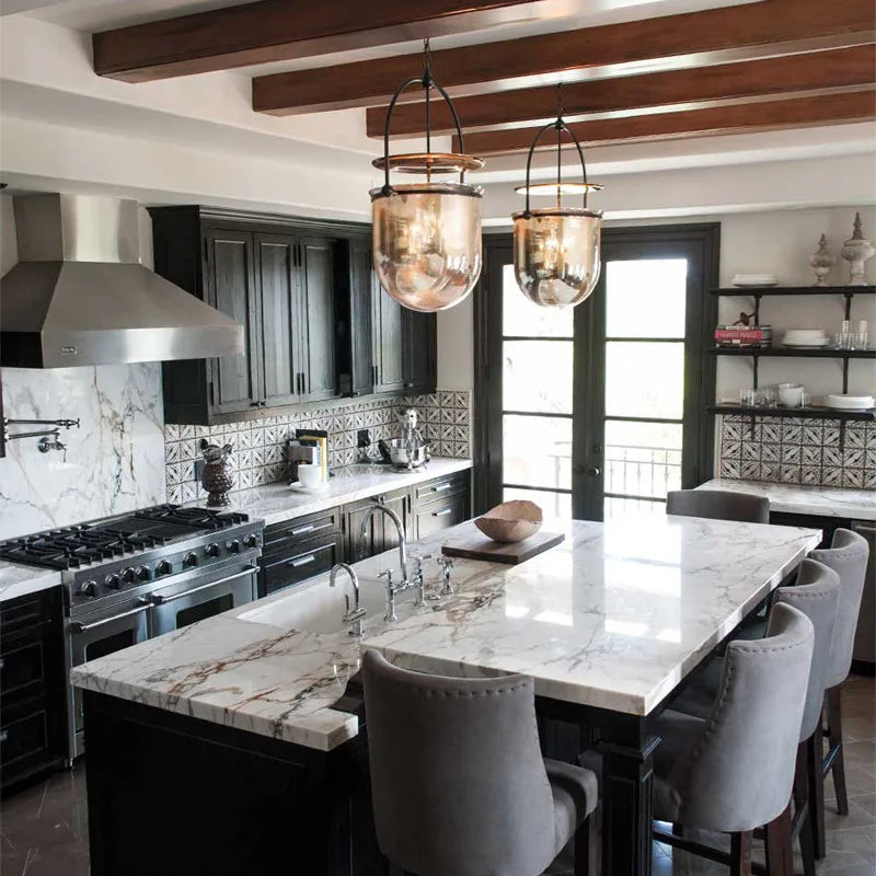 Lámpara colgante de cristal escandinavo, lámpara de techo vintage para comedor, bar y dormitorio.