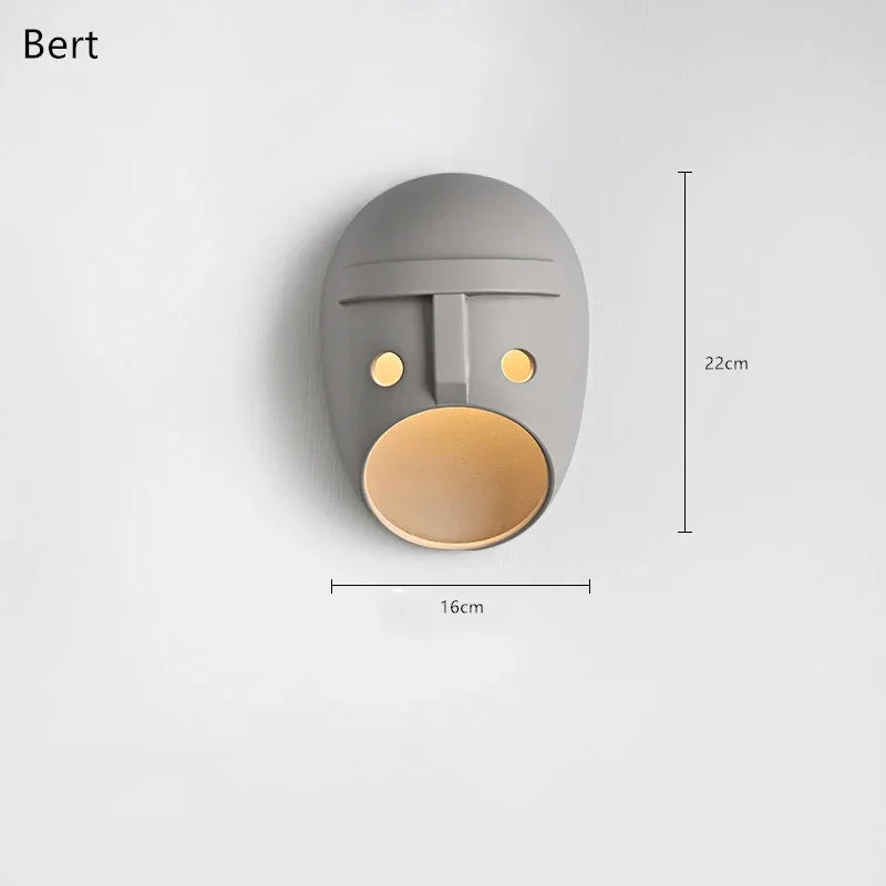 Lámpara de pared Moooi Joker, de diseño holandés, para dormitorio, mesita de noche, pasillo, fondo, escalera, máscara, decoración del hogar, iluminación LED de resina.