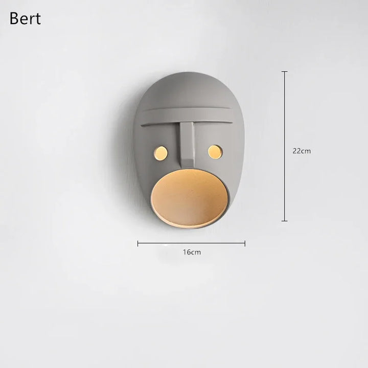 Lámpara de pared Moooi Joker, de diseño holandés, para dormitorio, mesita de noche, pasillo, fondo, escalera, máscara, decoración del hogar, iluminación LED de resina.