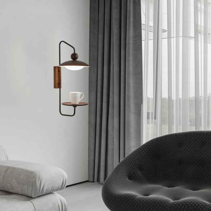 Lámpara de pared LED moderna y práctica de metal negro para sala de estar, dormitorio, aplique creativo, lámpara Art Deco