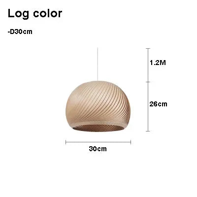 Lámpara colgante Vayehi de madera con forma de bola redonda nórdica, ideal para sala de estar, dormitorio y mesita de noche. Lámpara colgante de madera LED.
