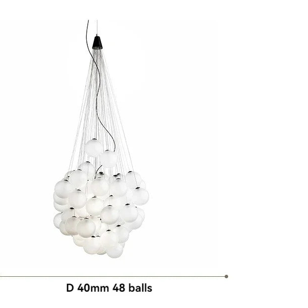 Lámpara nórdica de cristal con forma de globo, moderna, minimalista, para escalera, para sala de estar, comedor, decoración del hogar, luz colgante LED