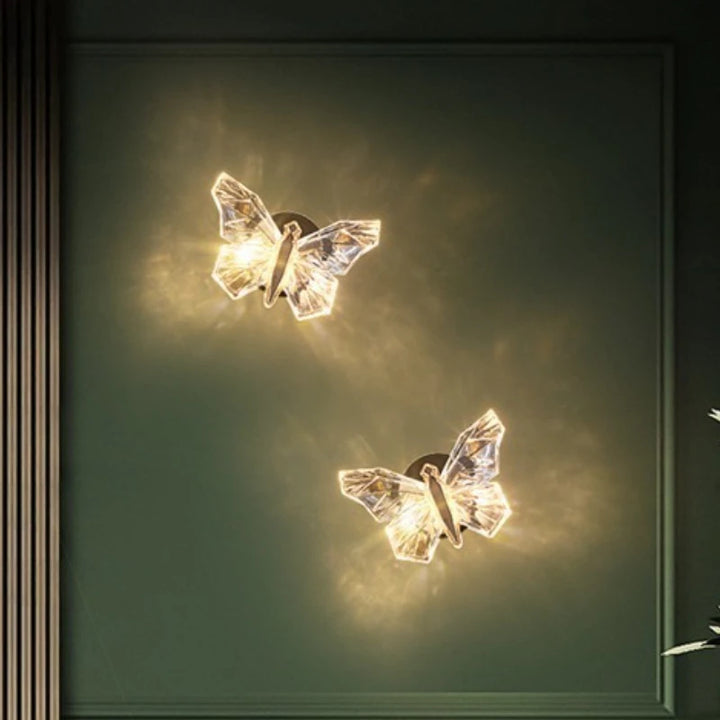 Lámpara de pared LED nórdica con forma de mariposa, iluminación interior, lámpara de pared para mesita de noche, lámpara colgante para sala de estar, pasillo, escaleras, decoración.