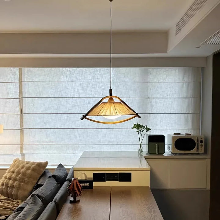 Lámpara colgante E27 de madera estilo retro japonés Wabi Sabi para sala de estar, dormitorio, restaurante, decoración del hogar, lámparas de araña hechas a mano.