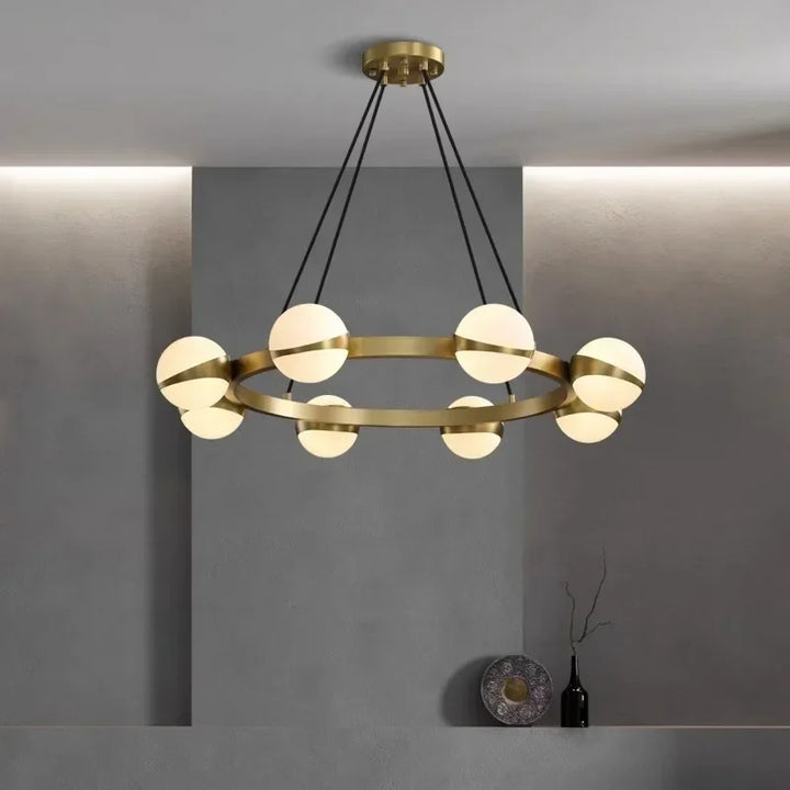 Lámpara colgante LED de bola de cristal creativa nórdica para sala de estar, comedor, restaurante, cocina, mesa de comida, lámpara de araña de diseño brillante