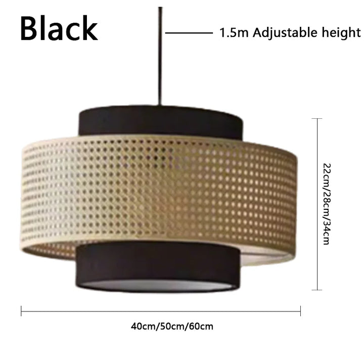 Lámparas colgantes modernas minimalistas tejidas de ratán, estilo bohemio, LED, hechas a mano, para dormitorio, restaurante, sala de estar, salón de té, estudio.