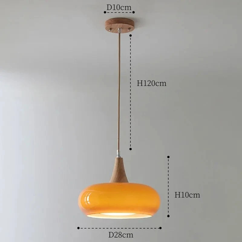 Lámparas colgantes retro japonesas, candelabro de cristal de madera de Corea, luces LED para sala de estar, cafetería, bar, decoración del hogar, luces de ambiente
