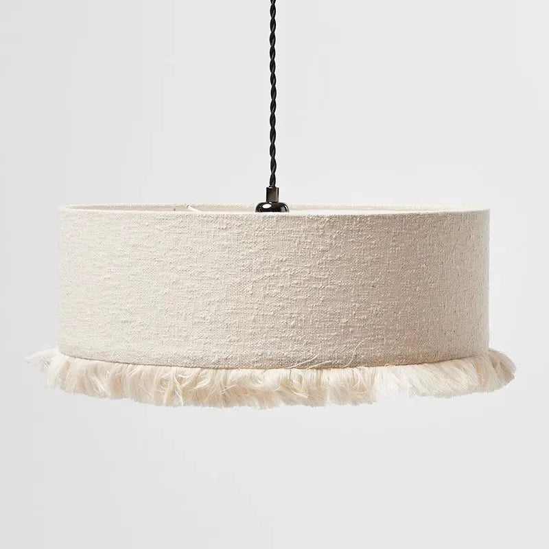 Lámpara colgante con borlas para sala de estar, dormitorio, tela japonesa, estilo vintage, para restaurante, tienda, luz de ambiente, lustre