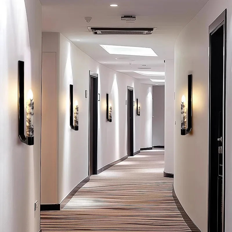 Lámpara de pared LED vintage de lujo de mármol español para dormitorio, villa, comedor, sala de estar, accesorios de iluminación.