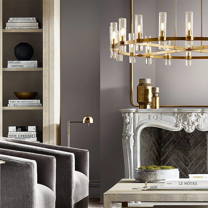 Luminarias minimalistas de cristal transparente para salón de estilo posmoderno y lujoso. Decoración para hoteles, restaurantes y hoteles privados (E14).