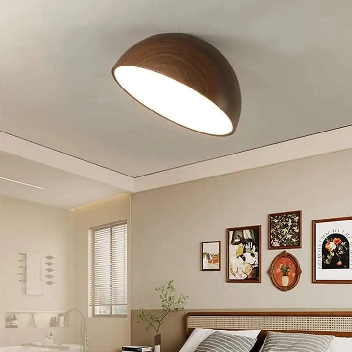 Lámpara de techo LED de nogal retro de espectro completo con protección ocular para dormitorio, vestíbulo de entrada, pasillo, accesorio de iluminación, nueva lámpara de araña