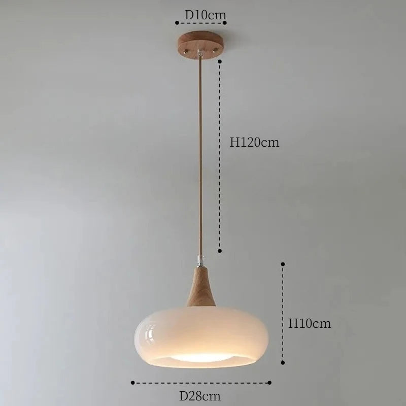 Lámparas colgantes retro japonesas, candelabro de cristal de madera de Corea, luces LED para sala de estar, cafetería, bar, decoración del hogar, luces de ambiente