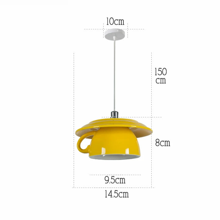Lámpara colgante de cerámica con forma de taza, lámpara de techo moderna, lámpara colgante para cocina, comedor, bar, cafetería, decoración del hogar, accesorios de iluminación LED.