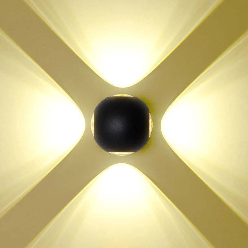 Lámpara de pared exterior impermeable para patio, balcón, porche, luz decorativa, luz ascendente y descendente, accesorio de aluminio, lámpara de pared exterior