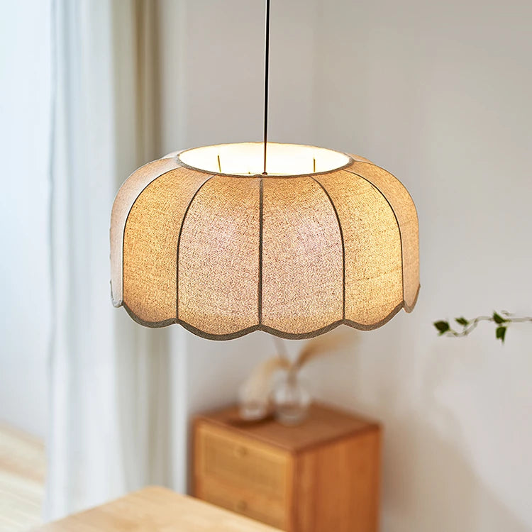 Lámparas colgantes de tela retro Wabi-sabi para dormitorio, sala de estar, comedor, restaurante, decoración interior del hogar.