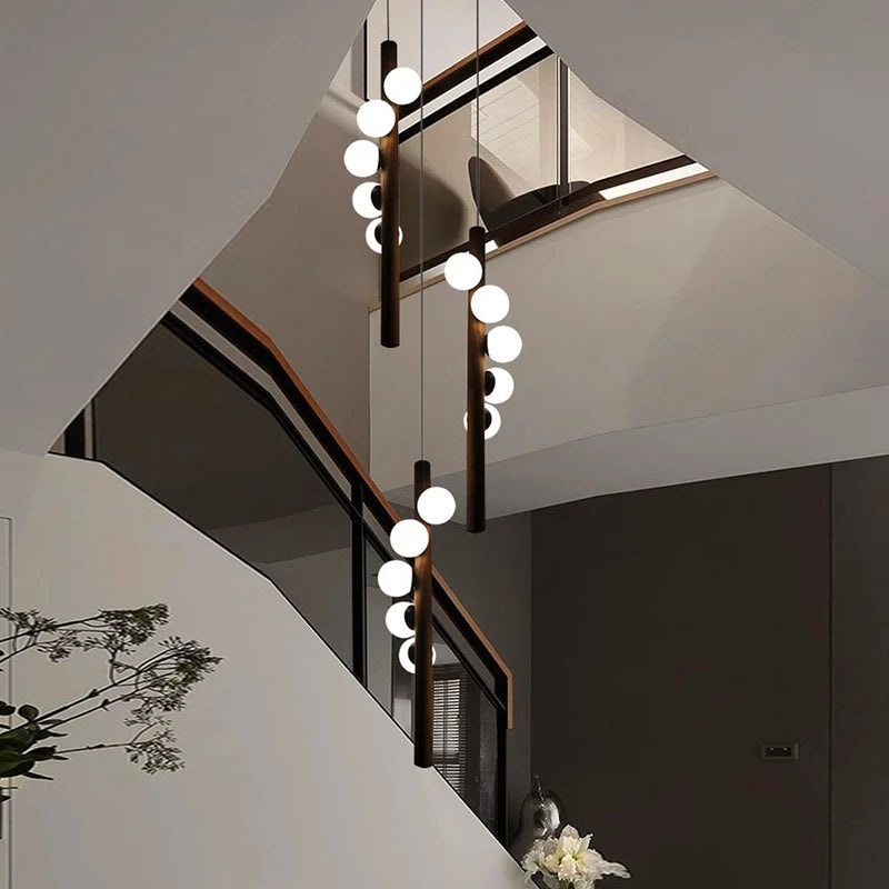 Lámparas colgantes LED modernas para decoración del hogar, lámparas colgantes para escaleras, lámparas colgantes para sala de estar, iluminación interior