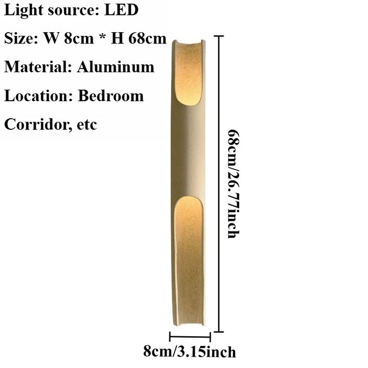 Lámpara de pared inclinada de diseño moderno para sala de estar, dormitorio, pasillo, creativa y personalizada, tira larga, estilo crema, accesorio de iluminación