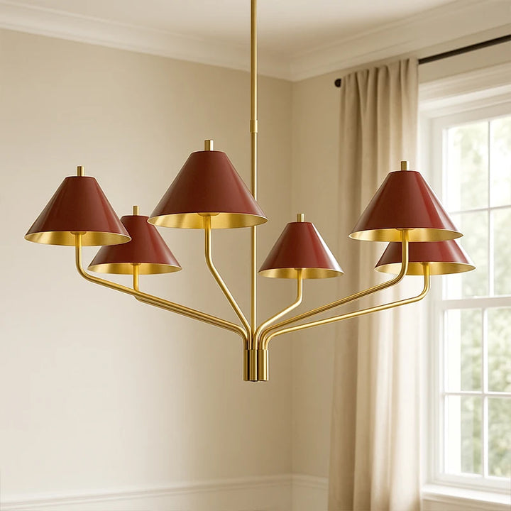 Lámpara de araña sencilla estilo retro americano con pantalla de metal, nueva lámpara colgante de diseño estilo cabaña para comedor, cocina o isla.