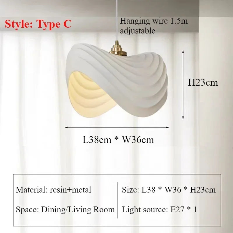 Lámparas colgantes nórdicas modernas de resina para decoración del hogar, lámparas colgantes de brillo para sala de estar, comedor, dormitorio, pasillo.