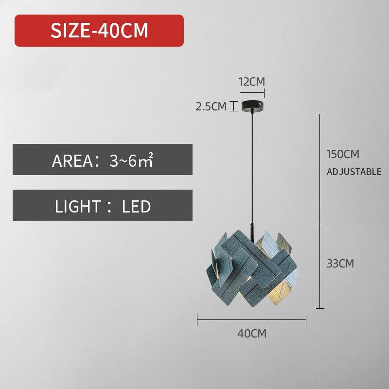 Lámpara colgante LED minimalista nórdica para dormitorio, lámpara de bar para restaurante, lámpara de diseño moderno, lámpara de araña pequeña de madera para decoración.