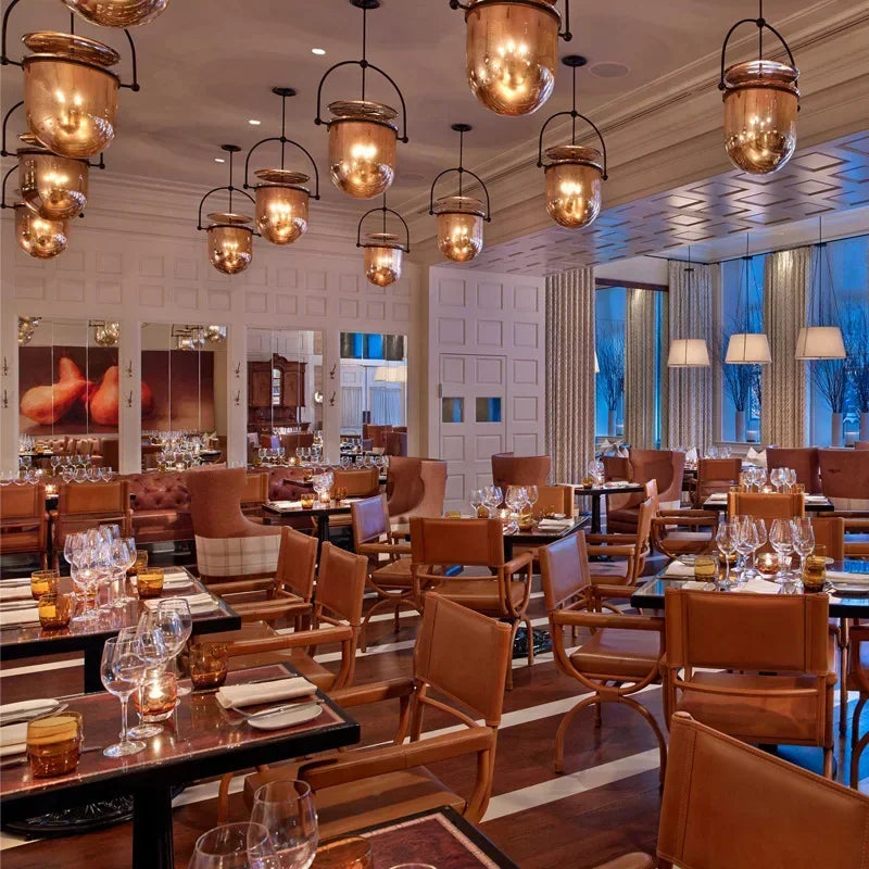 Lámpara colgante de cristal escandinavo, lámpara de techo vintage para comedor, bar y dormitorio.