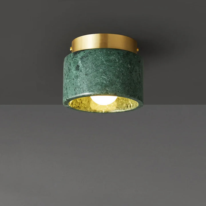 Lámpara de techo de mármol italiano para sala de estar, dormitorio, pasillo, piedra blanca y verde de lujo