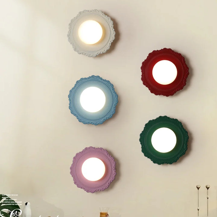 Lámpara de pared francesa color crema para sala de estar, pasillo, entrada, balcón, dormitorio infantil, lámpara de pared de noche, estilo coreano.