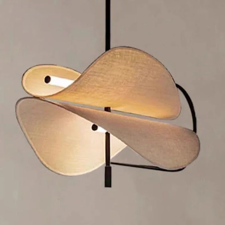 Lámpara de araña LED de tela nórdica para sala de estar, comedor, dormitorio, decoración del hogar, lámpara colgante, accesorios de iluminación interior, estilo japonés moderno.