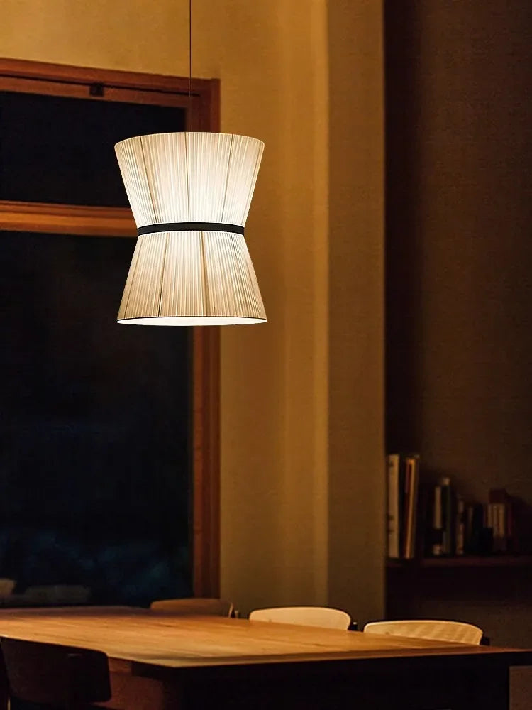 Lámpara de araña de tela japonesa moderna Wabi Sabi para sala de estar, comedor, dormitorio, decoración nórdica, luces colgantes para el hogar, accesorios de iluminación interior.