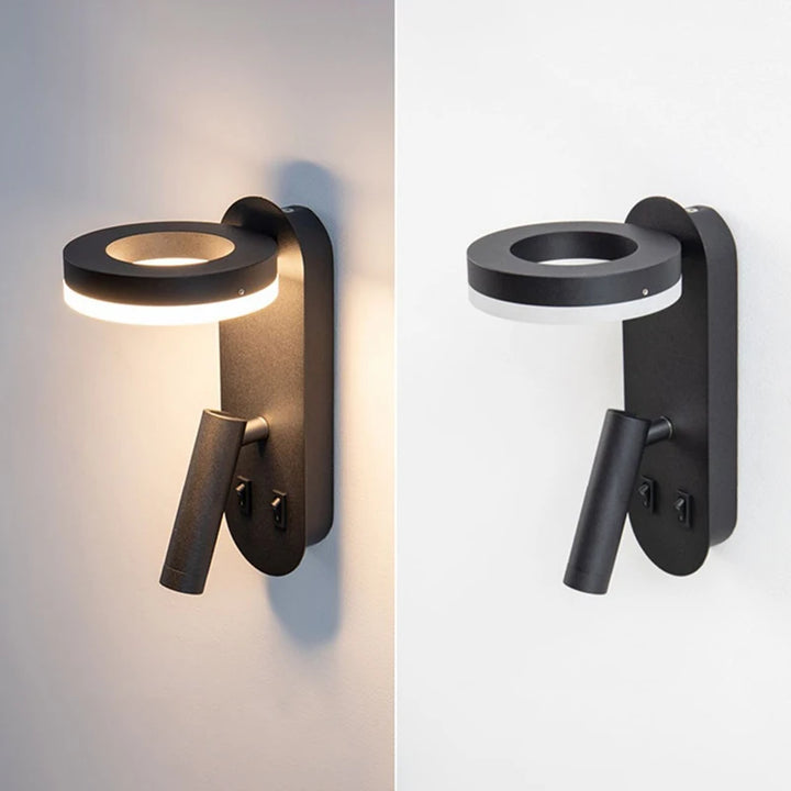 Lámpara de pared LED giratoria de acrílico, foco para dormitorio, hotel, decoración creativa personalizada, iluminación moderna, luces de pared para cabecera