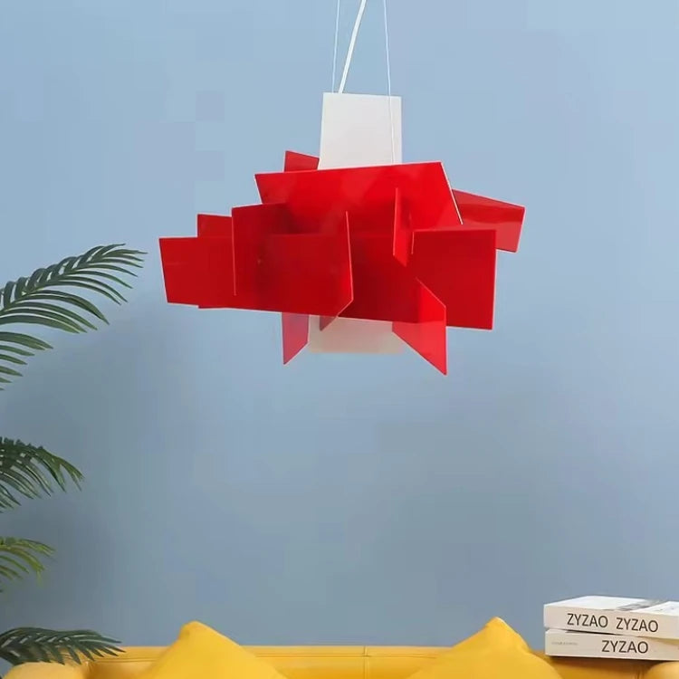 Lámpara colgante italiana roja, creativa para sala de estar, comedor y decoración del hogar. Diseño nórdico. Lámpara de araña LED blanca.