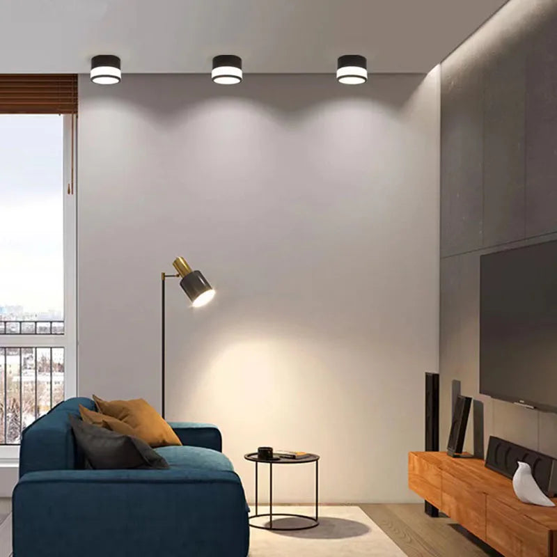 Lámpara de techo LED empotrada de 9 W y 15 W, foco LED nórdico de superficie, para salón, dormitorio, iluminación interior, CA 220 V.