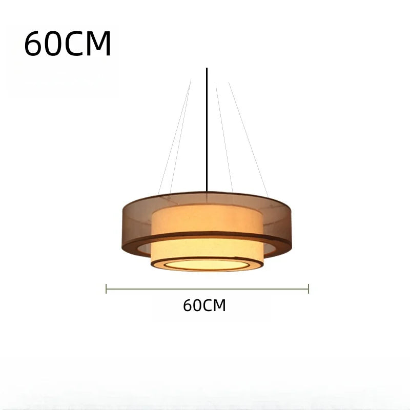 Lámpara colgante LED de seda de tela de lujo estilo chino moderno para alojamiento familiar, lámpara forjada para vestíbulo de hotel, decoración del hogar, candelabro