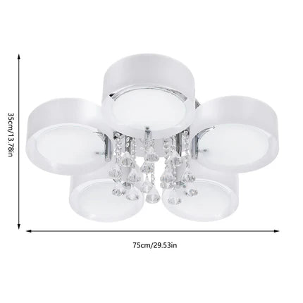 Lámpara de techo LED de cristal con 3/5 luces, RGB, moderna, con control remoto.